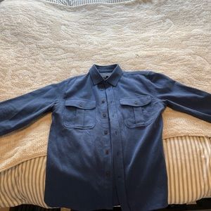 Banana republic navy blue / royal blue button down / over shirt, shacket. New